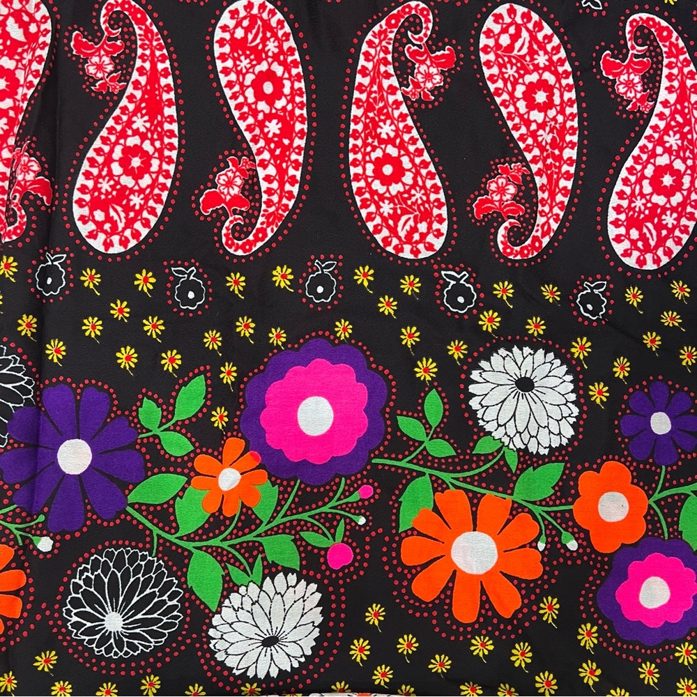 Vintage Bright Retro Neon 60’s Mod Floral Paisley Overall Backless Maxi Dress - Picture 12 of 12